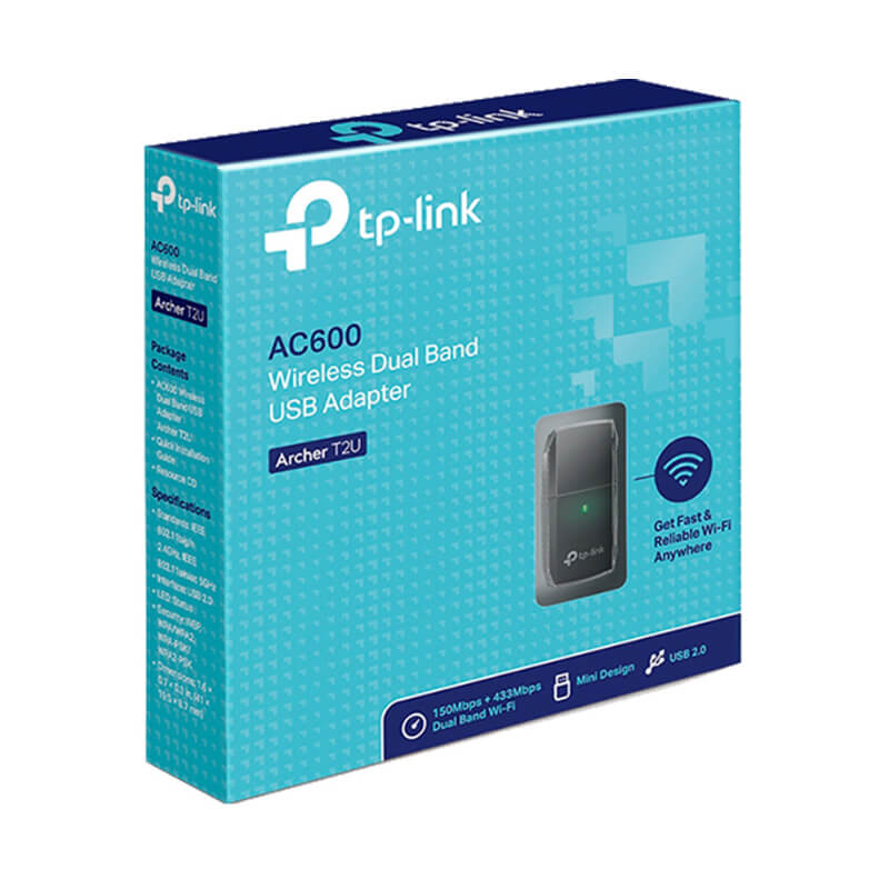 Adaptador de Red USB a Wi-Fi TP-Link Archer T2U Doble Banda AC600 600Mbps