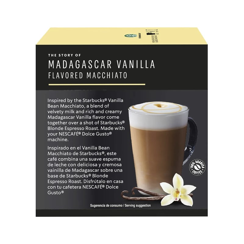 Cápsulas Starbucks Madagascar Vainilla Macchiato para Nescafé Dolce Gusto