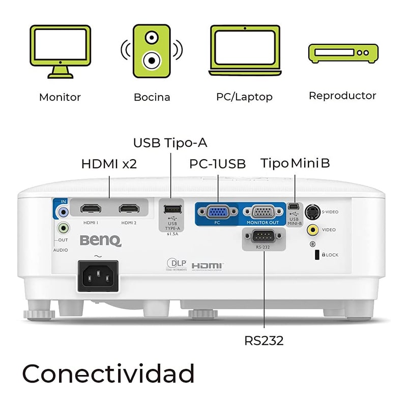 Proyector BenQ MX560 DLP 4000 Lúmenes XGA 1024 x 768 HDMI VGA