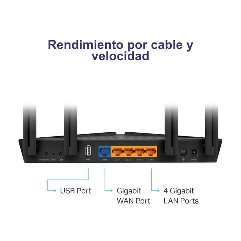 Router TP-Link Archer AX20 Doble Banda Wi-Fi 6 1800Mbps