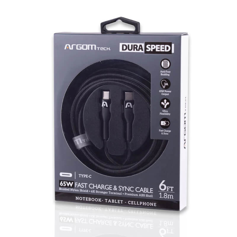 Cable USB-C a USB-C Argom ARG-CB-0047BK Fast Charge Negro