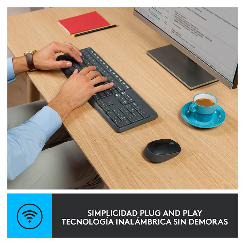 Teclado y mouse Logitech Inalámbrico USB