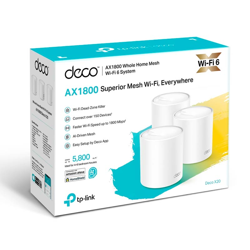 Sistema Mesh Wi-Fi Tp-link Deco X20 AX1800 Doble Banda 3 Pack