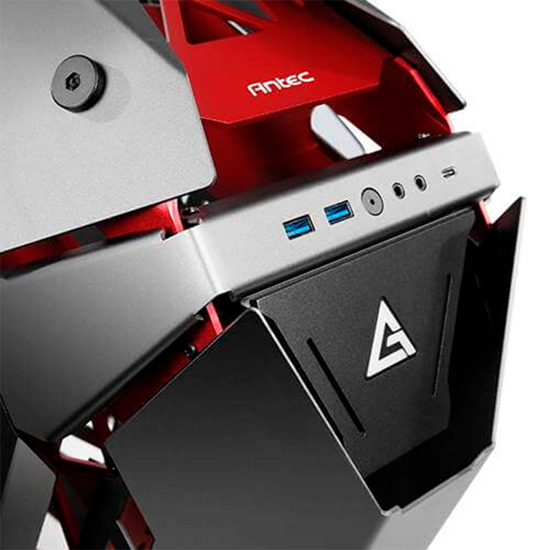 Case Gaming Antec Torque Media Torre Vidrio Templado E-ATX Negro/Rojo (Sin Fuente)