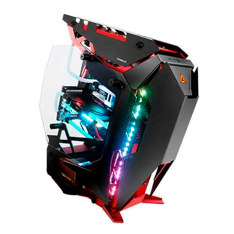 Case Gaming Antec Torque Media Torre Vidrio Templado E-ATX Negro/Rojo (Sin Fuente)