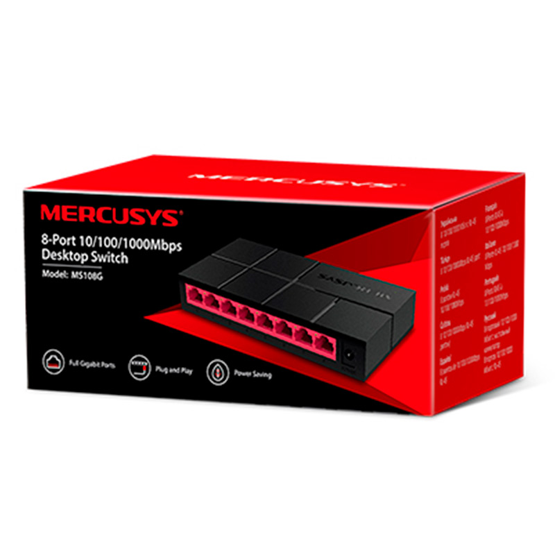 Switch Mercusys MS108G 8-Puertos 10/100/1000Mbps RJ45