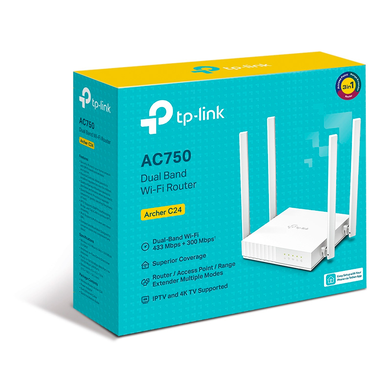 Router TP-Link Archer C24 AC750 Doble Banda