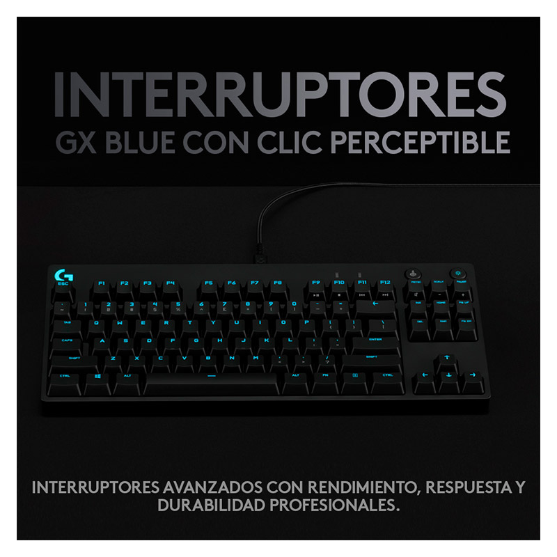 Teclado Gaming Mecánico Alámbrico Logitech G PRO RGB Negro Inglés