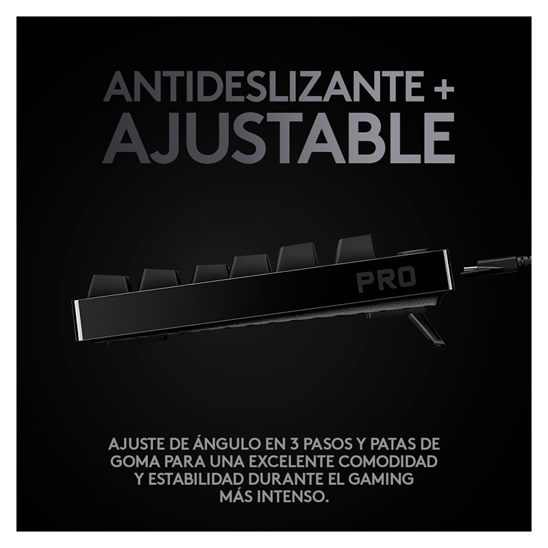 Teclado Gaming Mecánico Alámbrico Logitech G PRO RGB Negro Inglés