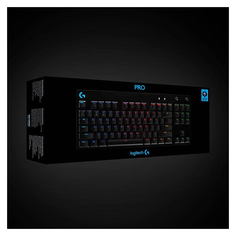 Teclado Gaming Mecánico Alámbrico Logitech G PRO RGB Negro Inglés