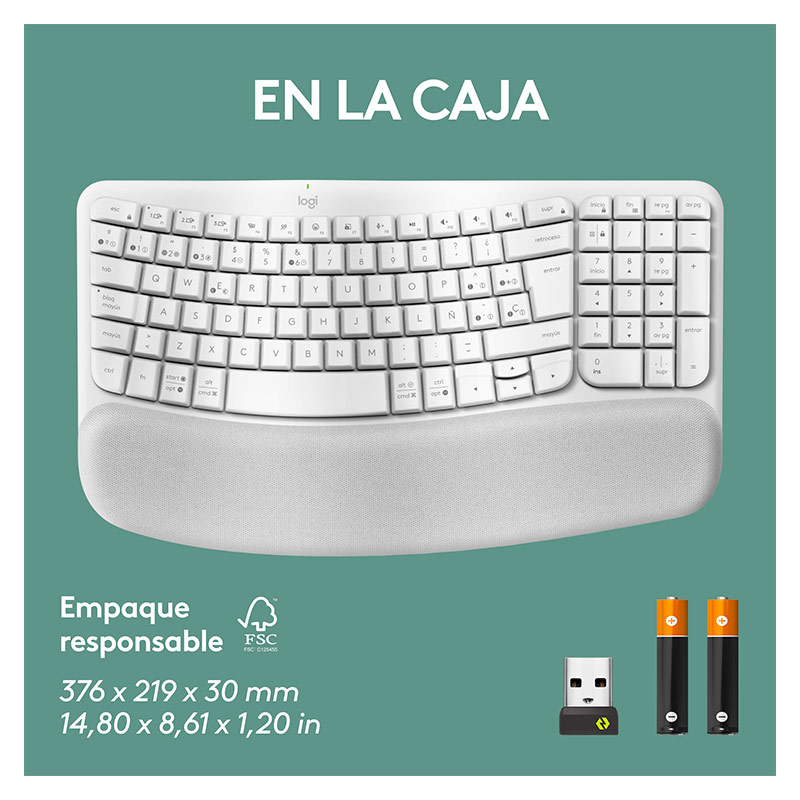 Teclado Inalámbrico Logitech Wave Keys Blanco Español