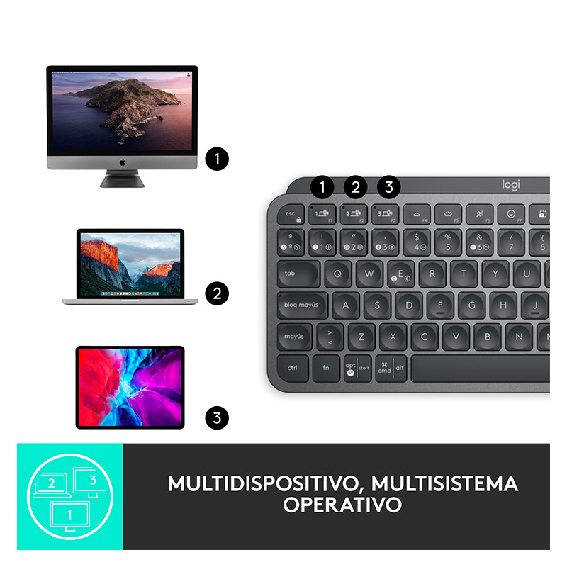 Teclado Inalámbrico Logitech MX Keys Mini Negro