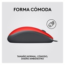 Mouse Alámbrico Óptico Logitech M110 Silent 1000 DPI Rojo