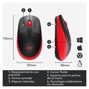 Mouse Inalámbrico Logitech M190 1000DPI Negro/Rojo