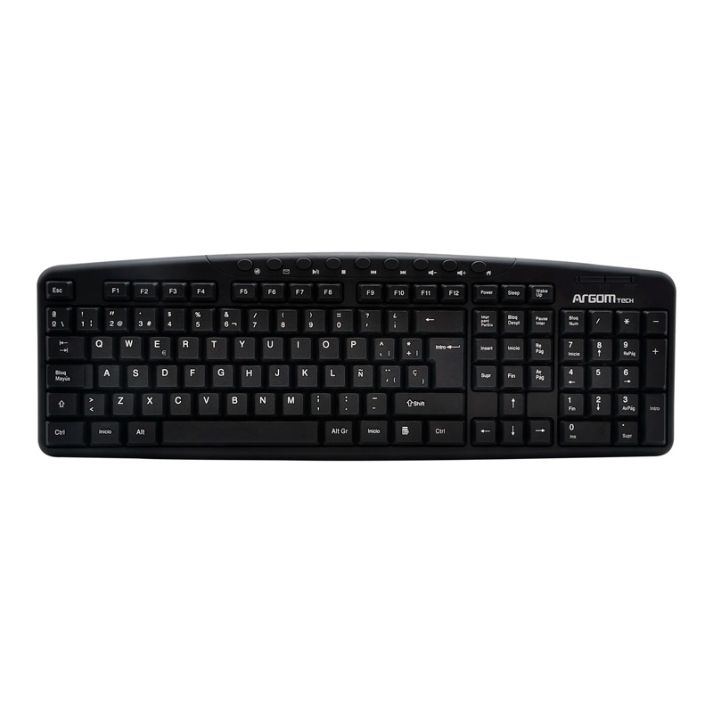 Teclado Alámbrico Argom Multimedia USB Negro Español