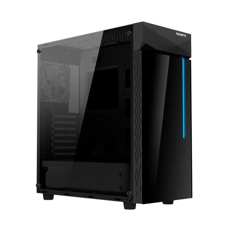 Case Gaming Gigabyte  GLASS RGB Media Torre Vidrio Templado ATX Negro (Sin Fuente)