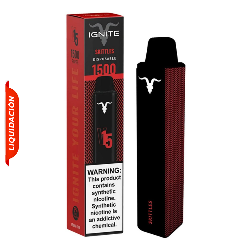 Vape Electronico Ignite V15 1500 Puffs Nic 5g Skittles