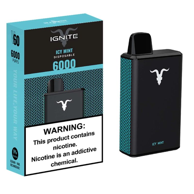 Vape Electrónico Ignite V60 6000 Puffs Nic 5g Icy Mint