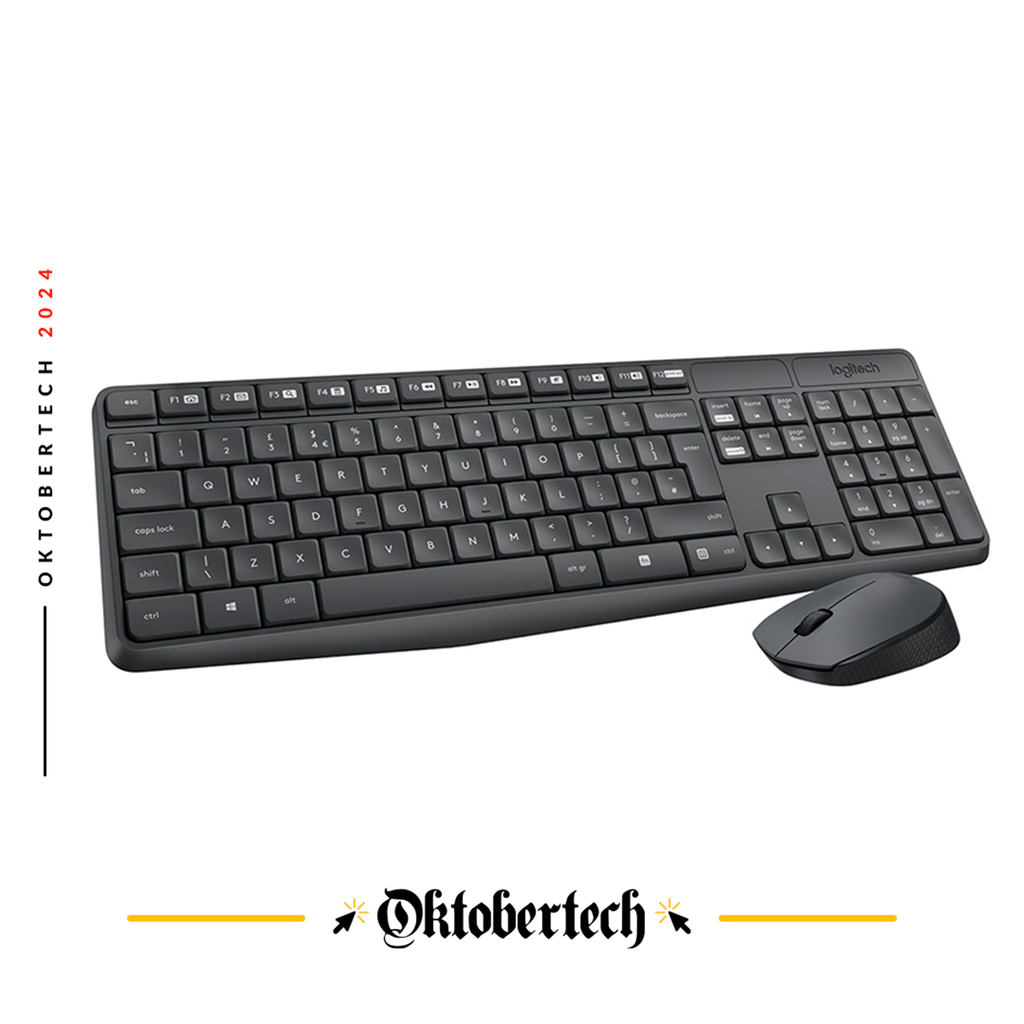 Teclado y mouse Logitech MK235 Inalámbrico USB Negro en español