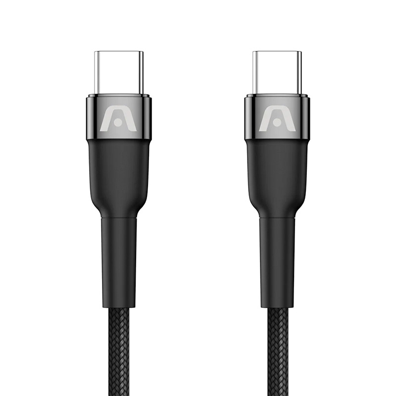 Cable USB-C a USB-C Argom ARG-CB-0049BK 1.8 Metros Trenzado Negro