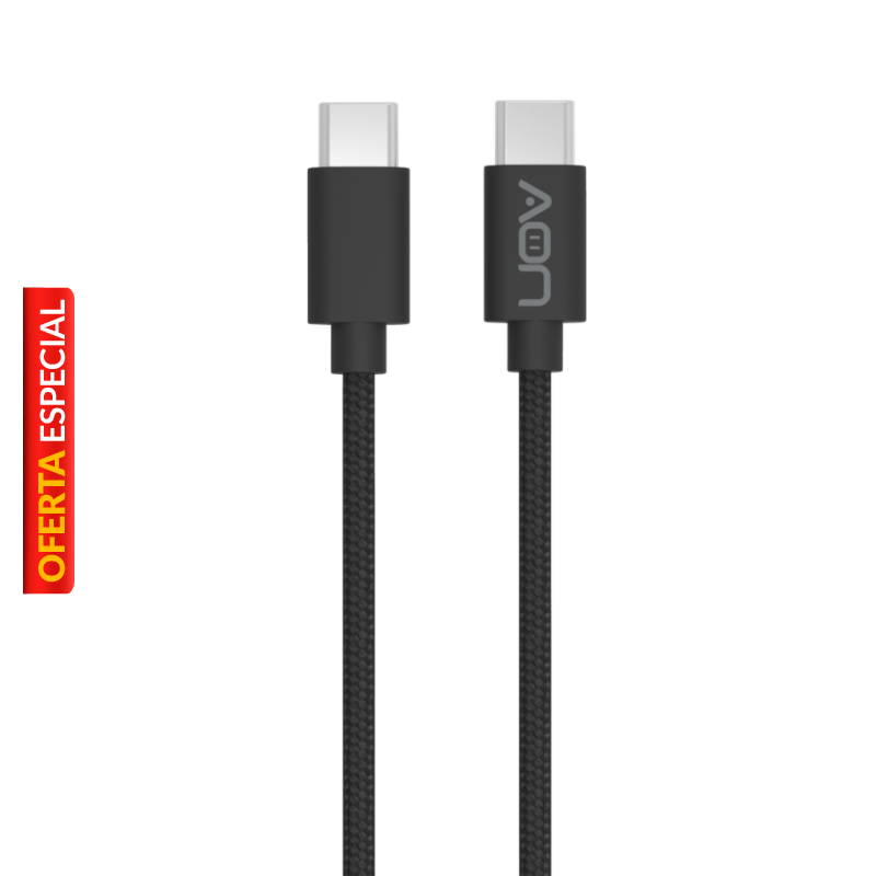 Cable USB-C a USB-C AON AO-CB-5015 1 Metro Negro 5Gbps 100W