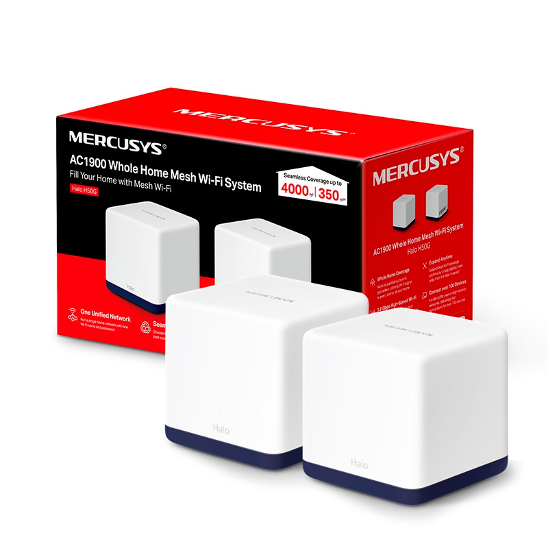 Sistema Mesh Wi-Fi 5 Mercusys Halo H50G Doble Banda 2pack