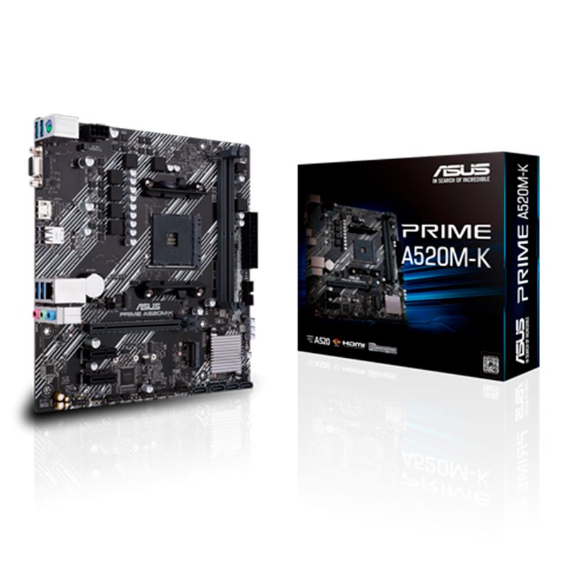 Motherboard ASUS PRIME A520M-K Socket AM4 5000/4000 G/3000 Series 2xDDR4 Micro-ATX